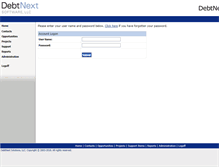Tablet Screenshot of intranet.debtnext.com